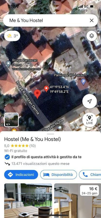 Me&You Hostel Tirana Eksteriør billede